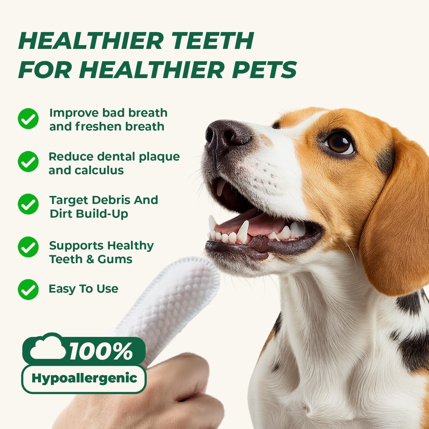 RunyePet® Dental Finger Wipes for Dog & Cats