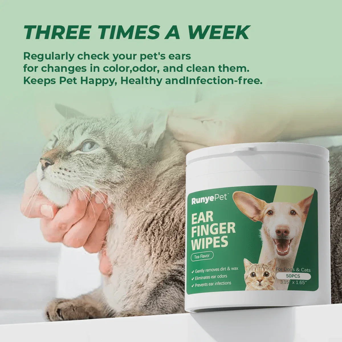 RunyePet Ear Cleaning Finger Wipes for Dogs and Cats - product image 4