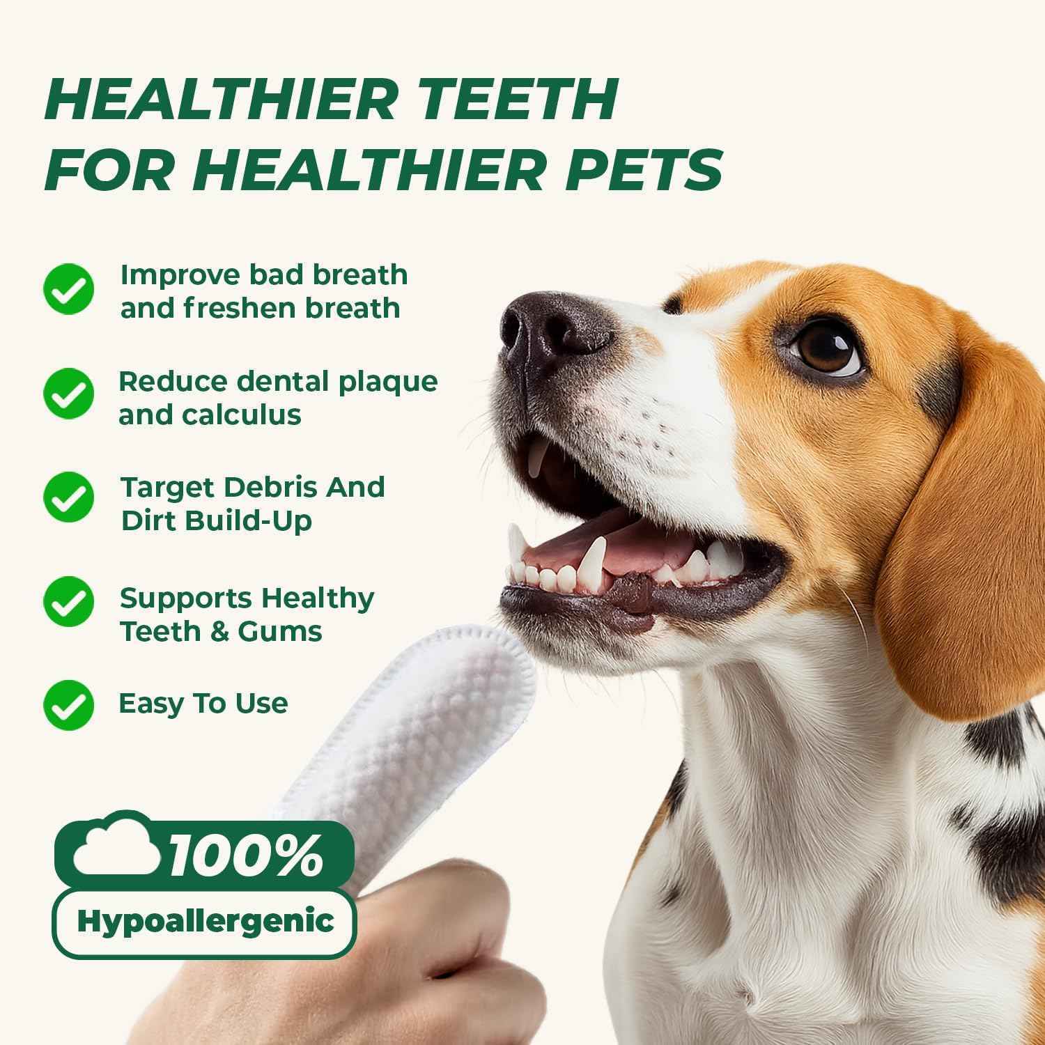 Pet dental finger wipes for dogs
