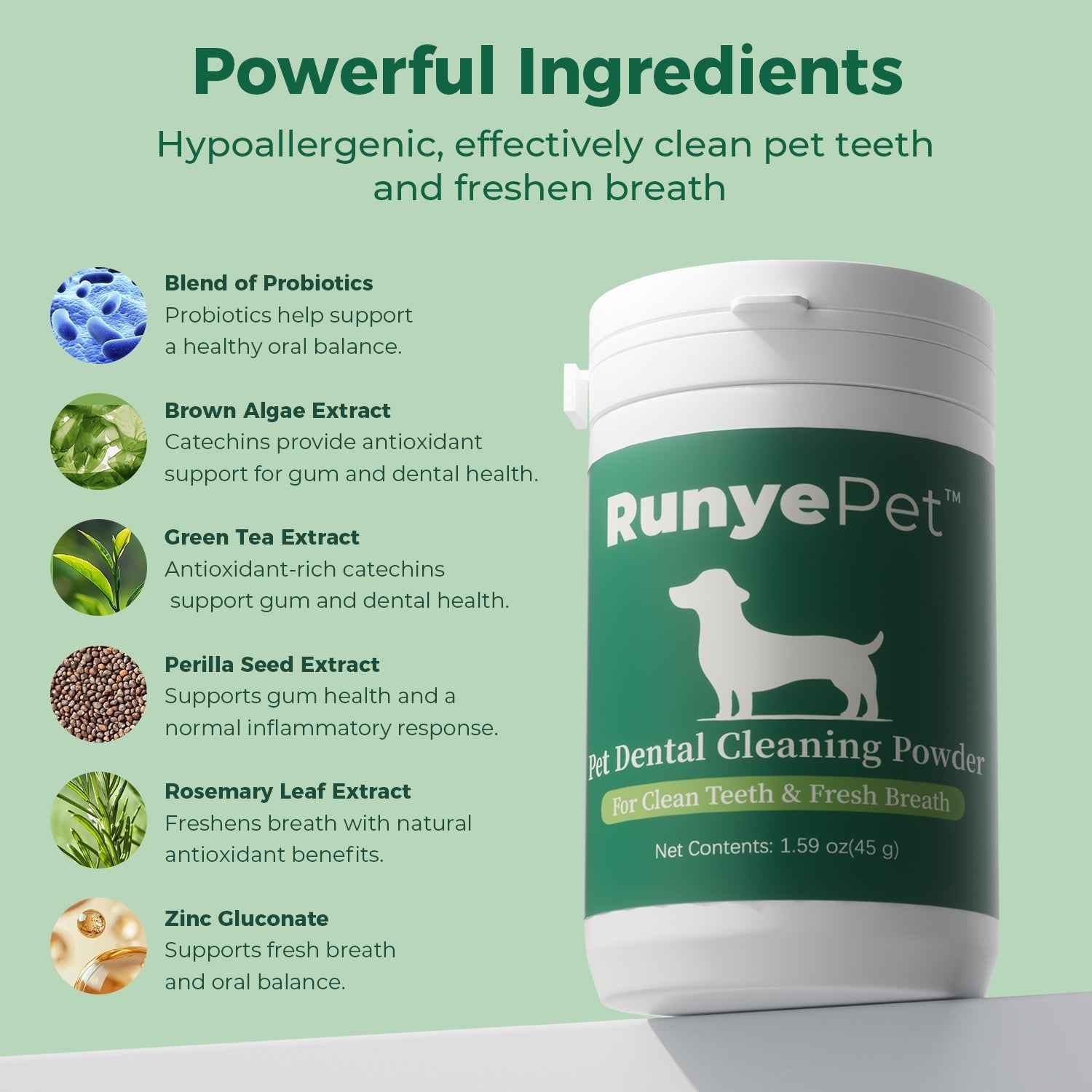 Dog Dental Powder (2 Pack, 90g) - Dog Teeth Cleaning Powder for Plaque and Tartar Remover - Natural Pet Oral Care for Fresh Breath & Gum Health - No Brushing Required - Safe for All Dogs