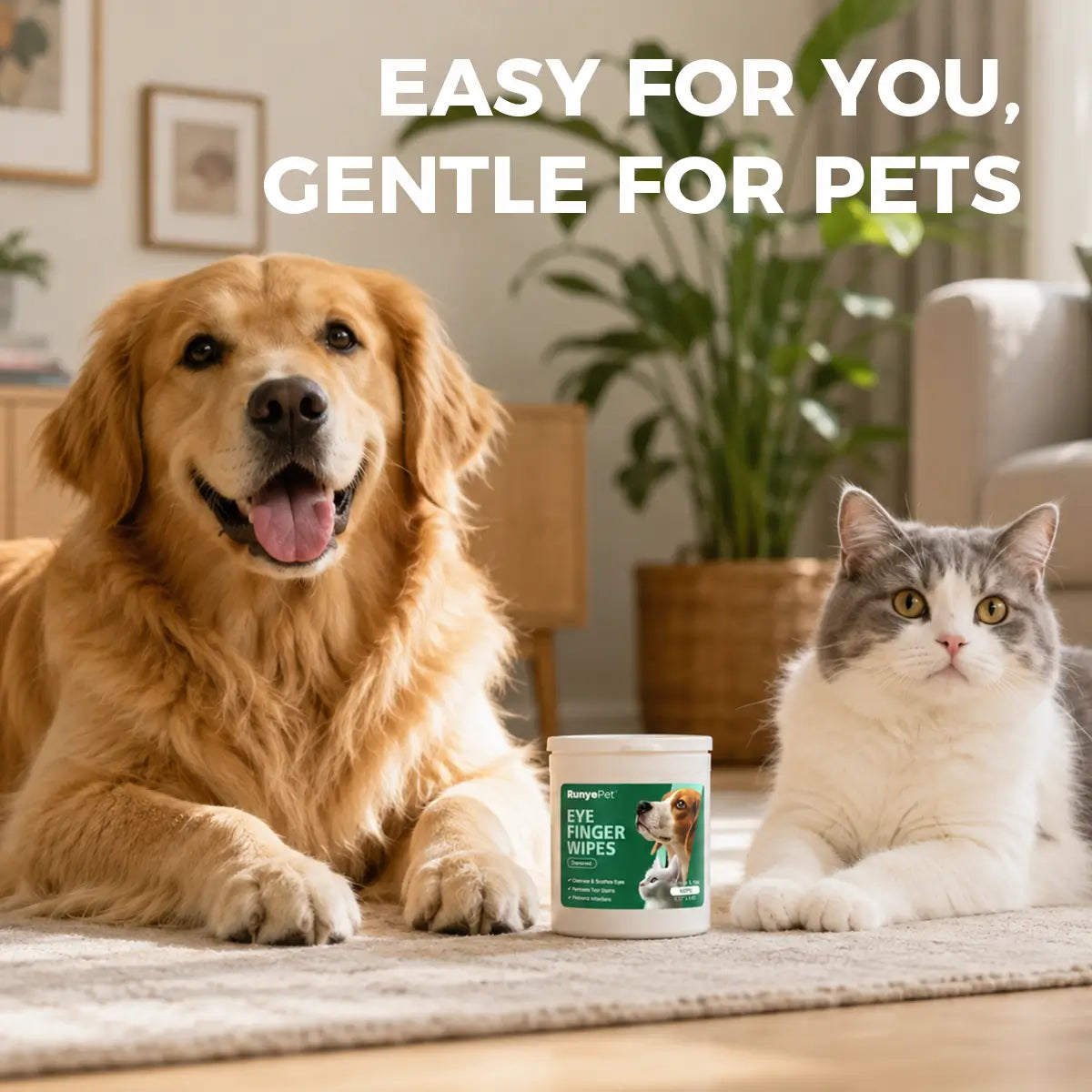 How to use RunyePet dog eye finger wipes around eye area