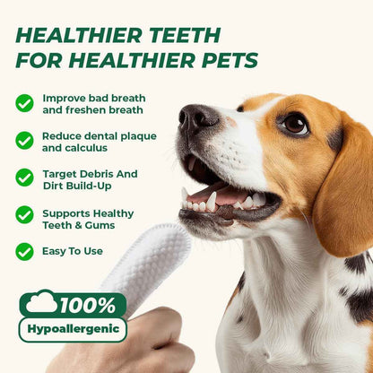 1-Larger Size Upgraded Pet Dental Finger Wipes for Dogs and Cats - Effective Oral Care Solution（副本）