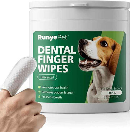 RunyePet extra-large dental finger wipes