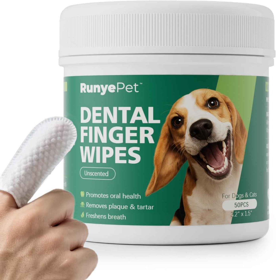 RunyePet® Dental Finger Wipes for Dog &amp; Cats