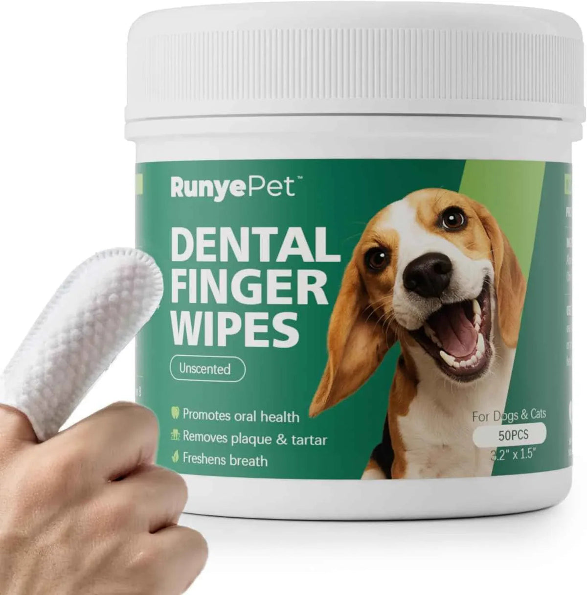 RunyePet dental finger wipes 3 pack
