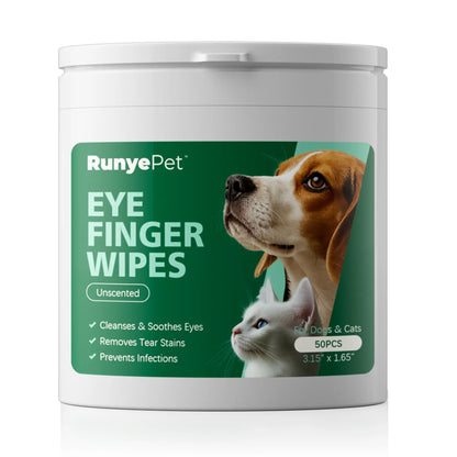 RunyePet Eye Finger Wipes unscented 50 count package
